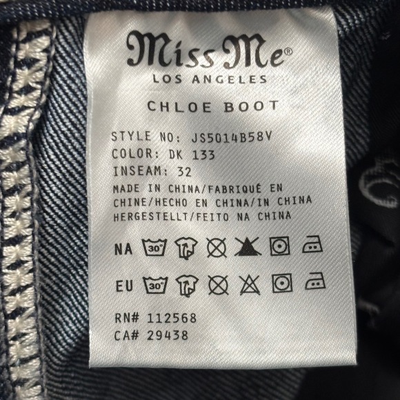 Miss Me Loose Saddle Stitch Border Chloe Bootcut Jeans Mid Rise 29x32 NWT - Picture 14 of 16